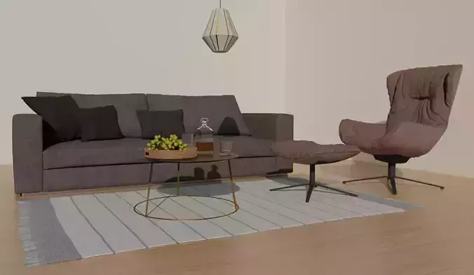 4K High Polly Modern Living Room Pack