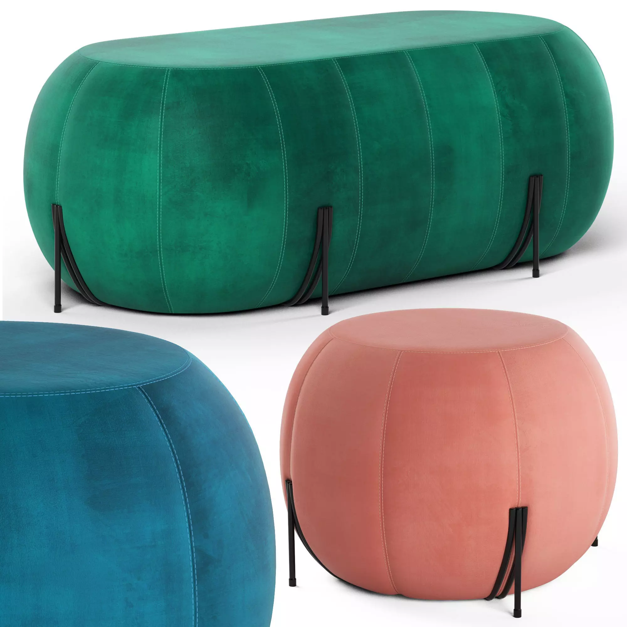 Loftdesigne poufs 10868 10861 10862 10863 3D model_0