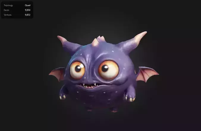 stylized fantasy little cute floating monster