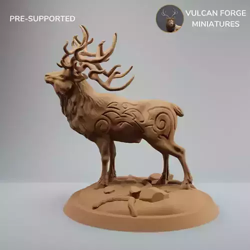 Ancient Rune Deer Fantasy Stag - Pre supported 3D print model