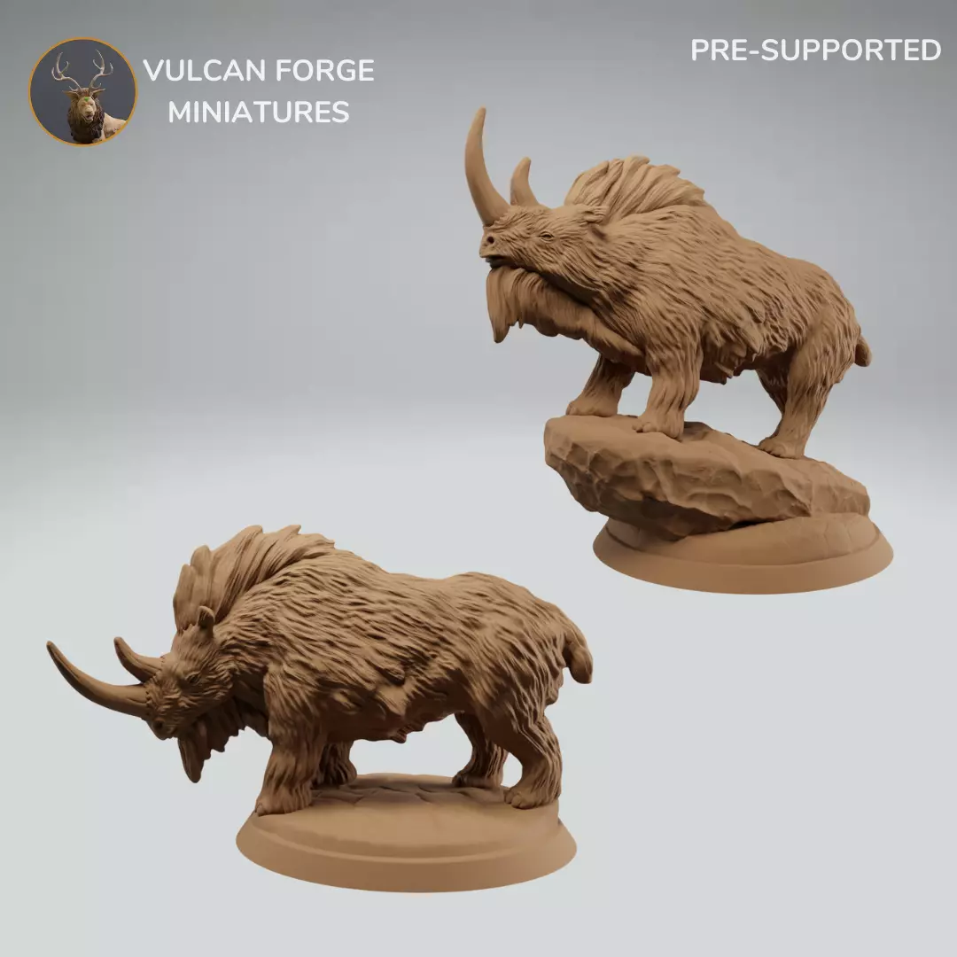Woolly Rhino dnd miniatures - pre supported 3D print model_0