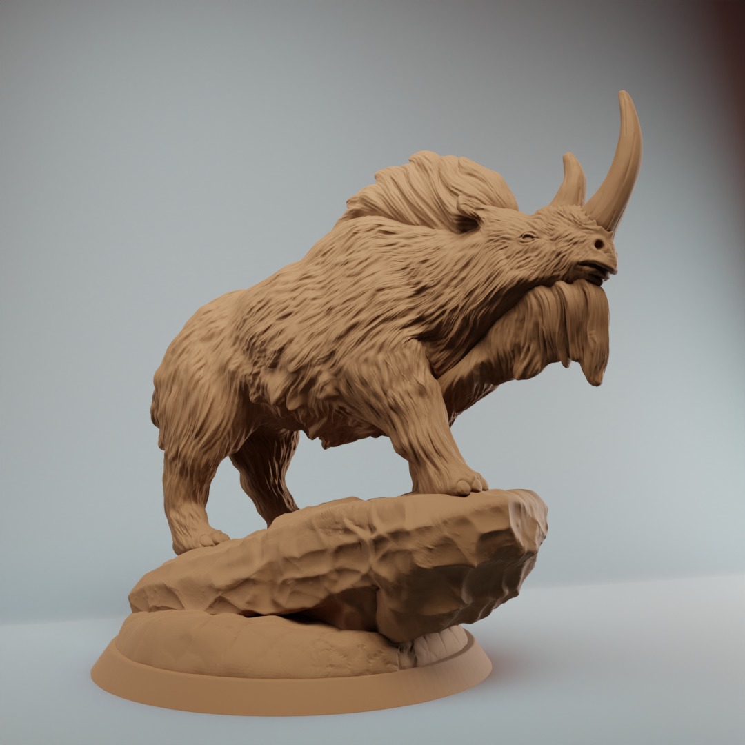Woolly Rhino dnd miniatures - pre supported 3D print model_4