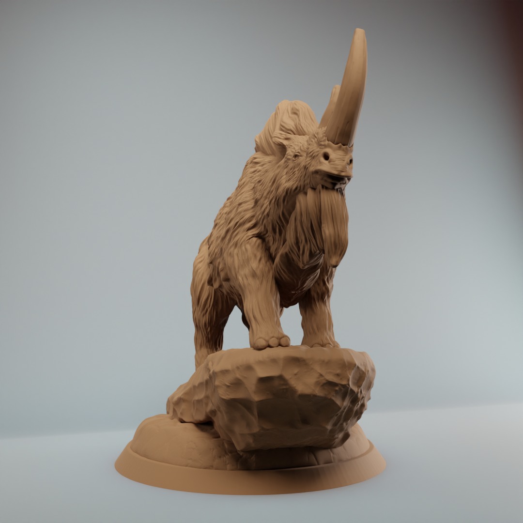 Woolly Rhino dnd miniatures - pre supported 3D print model_3