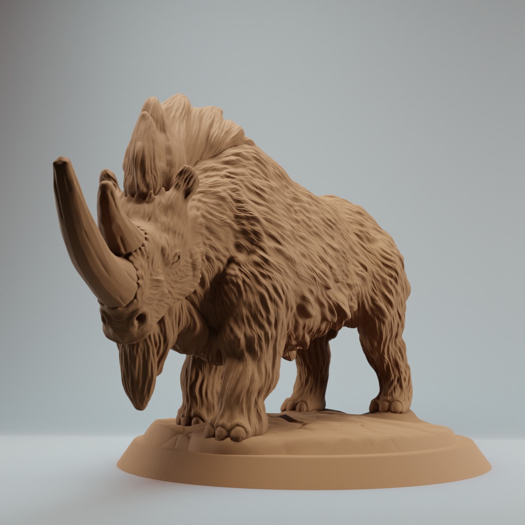 Woolly Rhino dnd miniatures - pre supported 3D print model_2