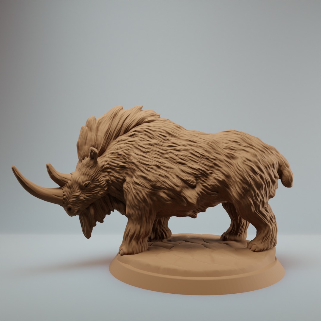 Woolly Rhino dnd miniatures - pre supported 3D print model_1