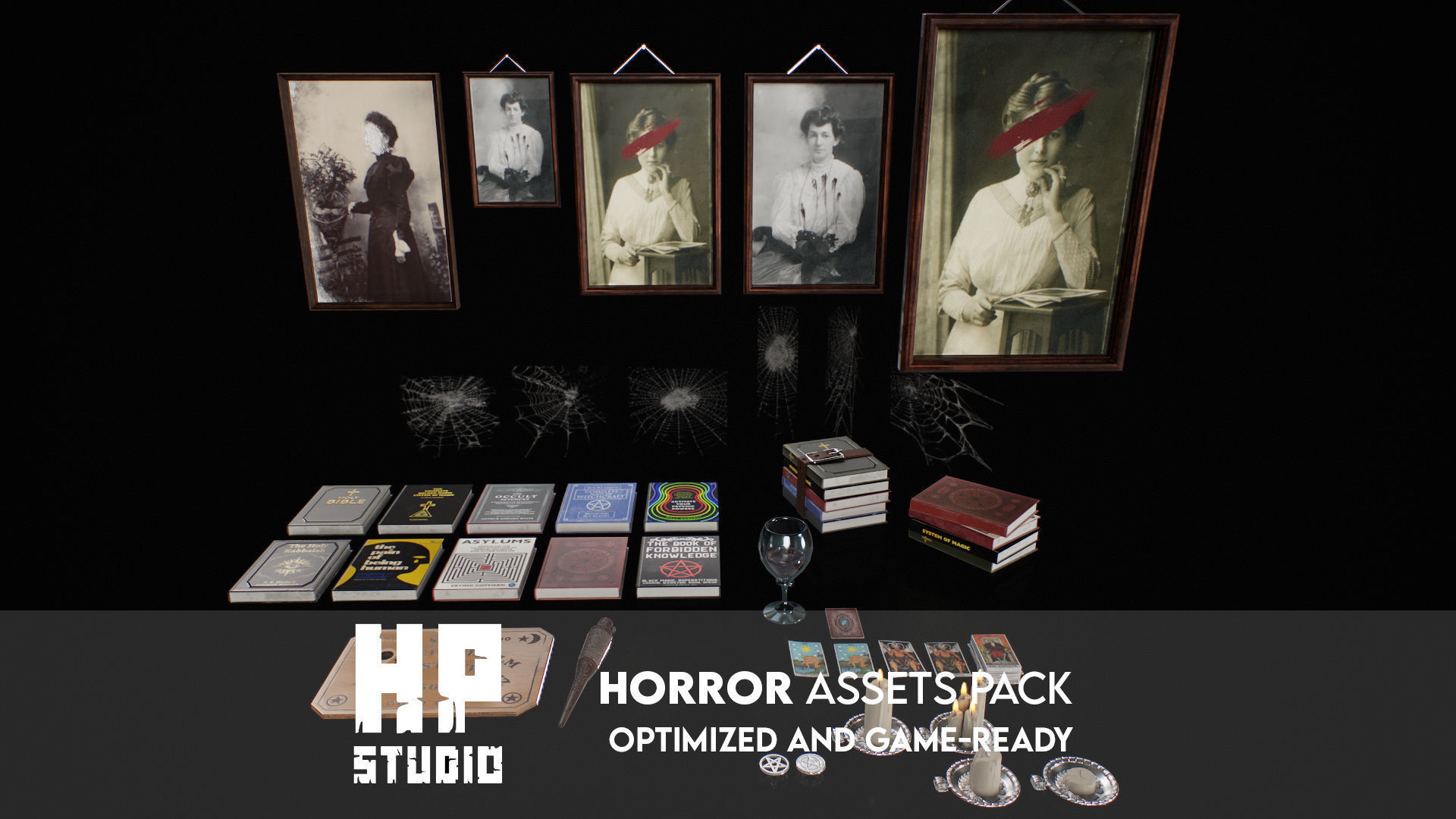 Old Magic and Occult Books Free low-poly 3D model_8