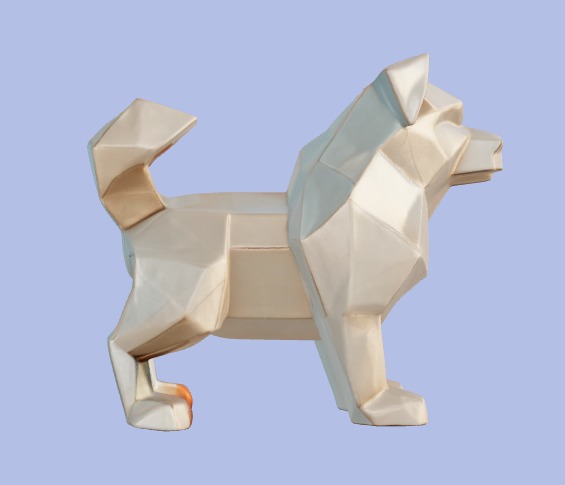 Low-Poly Dog Figurine 3D model_3