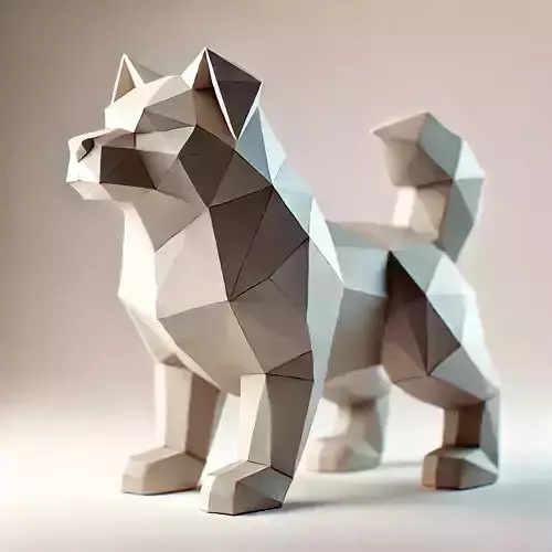 Low-Poly Dog Figurine 3D model