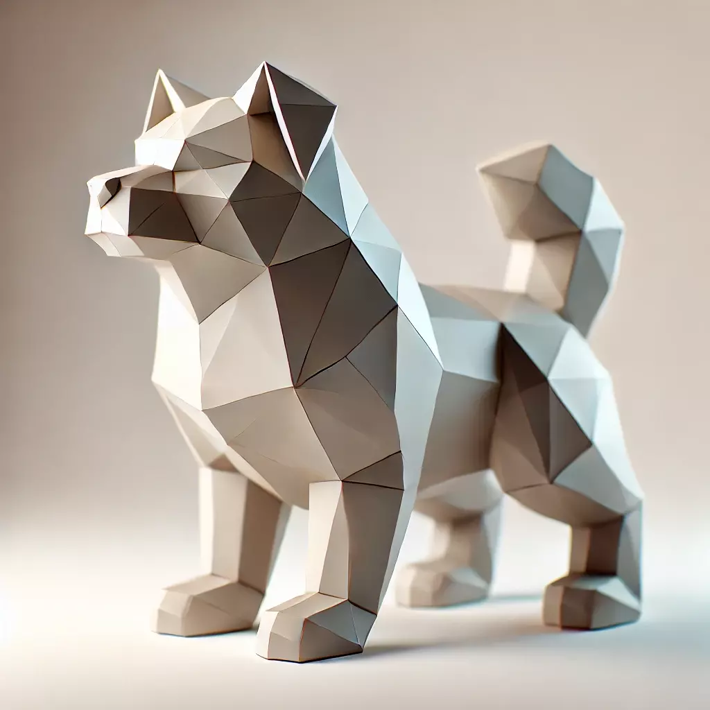 Low-Poly Dog Figurine 3D model_0