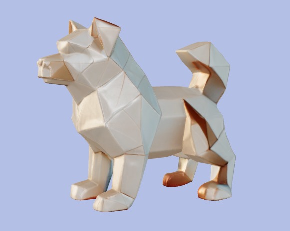 Low-Poly Dog Figurine 3D model_1