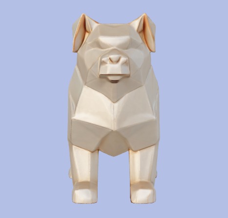 Low-Poly Dog Figurine 3D model_2