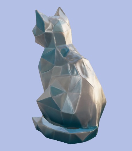 Low-Poly Cat Figurine 3D model_3