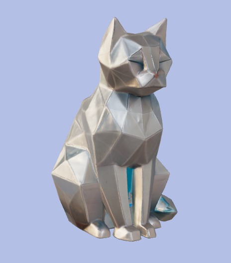 Low-Poly Cat Figurine 3D model_1