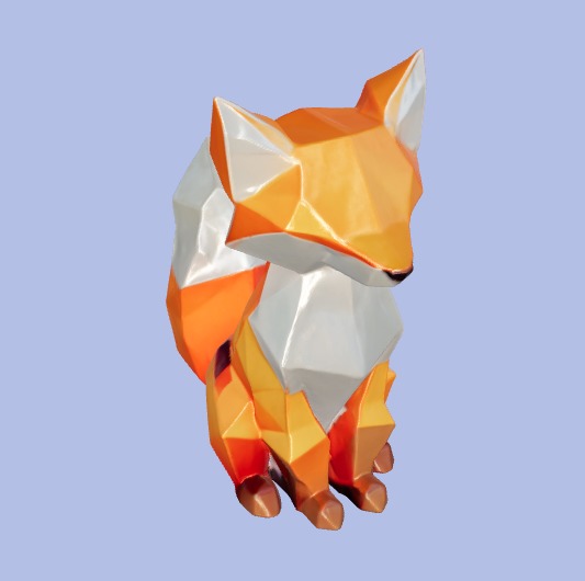 Low-Poly Fox Figurine 3D model_4