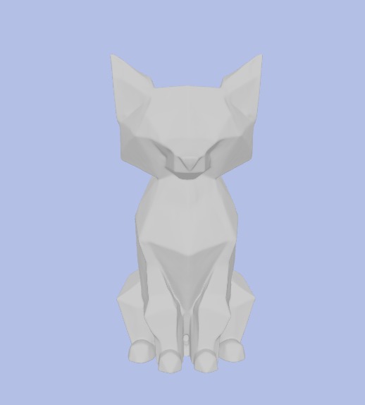 Low-Poly Fox Figurine 3D model_5
