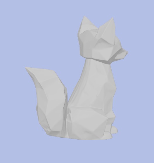 Low-Poly Fox Figurine 3D model_8