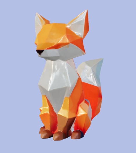 Low-Poly Fox Figurine 3D model_1