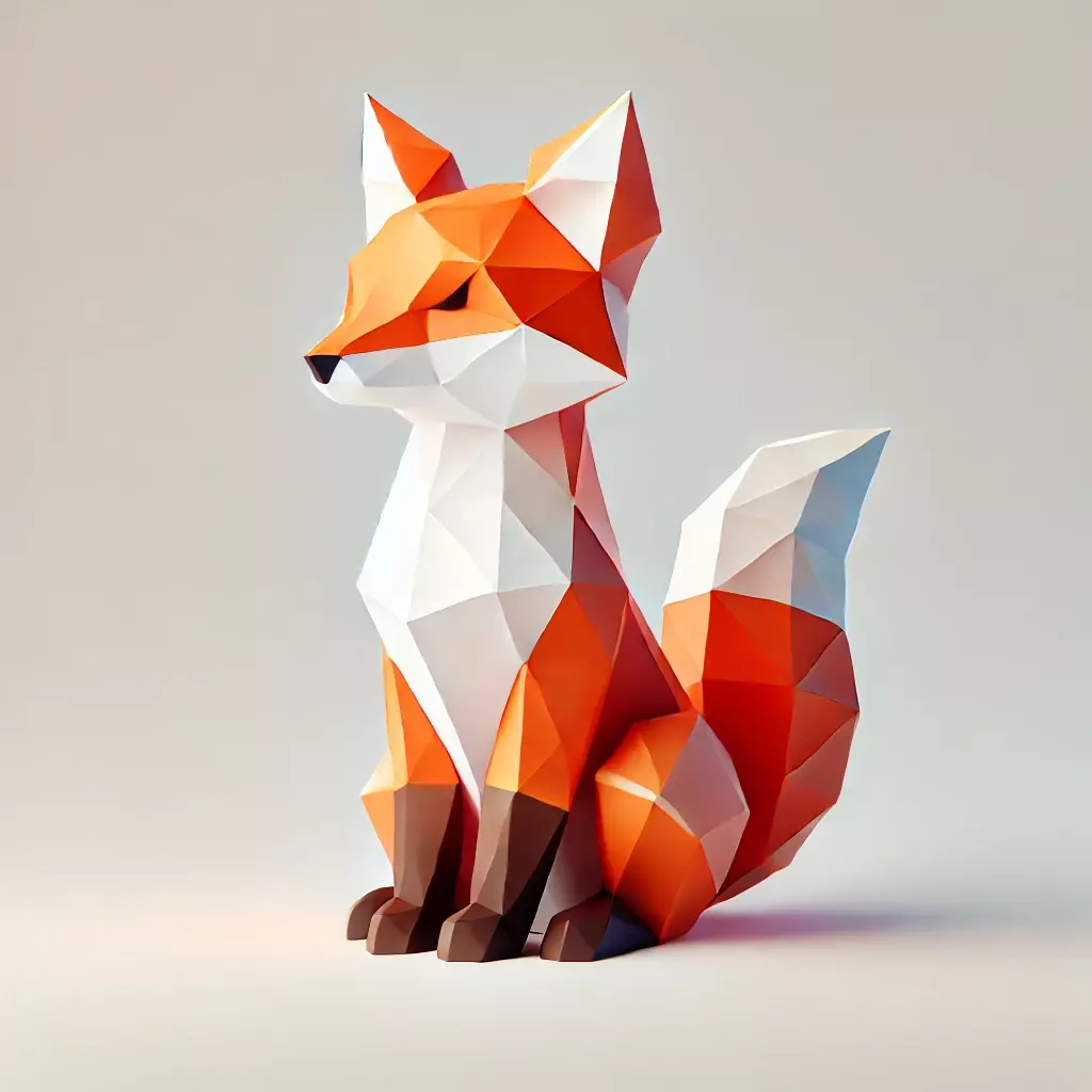 Low-Poly Fox Figurine 3D model_0
