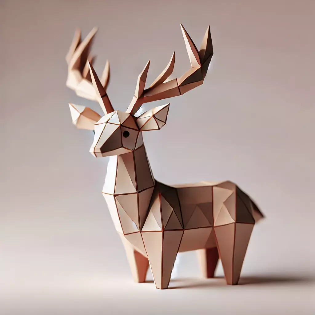 Low-Poly Deer Figurine 3D model_0