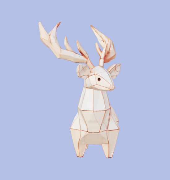 Low-Poly Deer Figurine 3D model_4