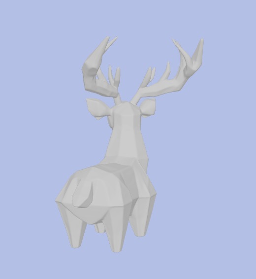Low-Poly Deer Figurine 3D model_8