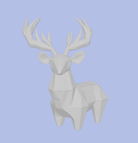 Low-Poly Deer Figurine 3D model_6
