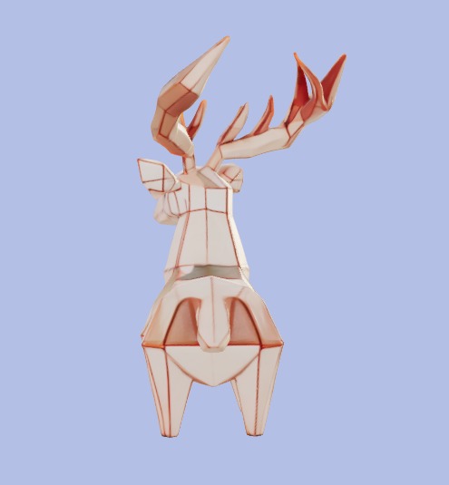 Low-Poly Deer Figurine 3D model_2