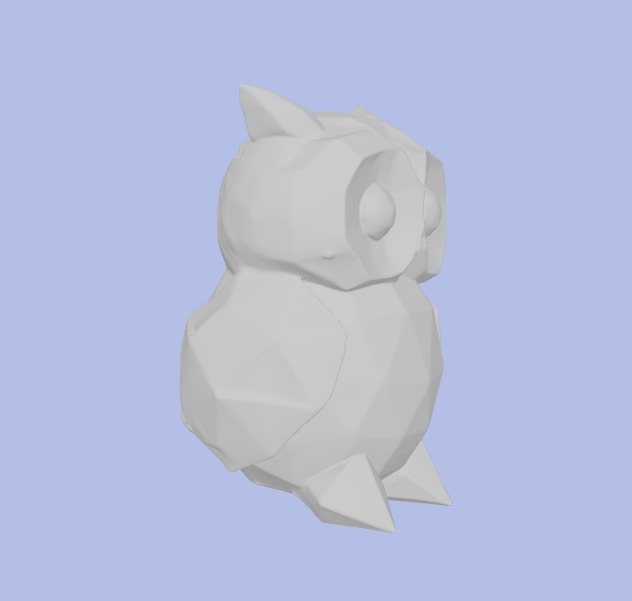 Low-Poly Owl Figurine 3D model_8