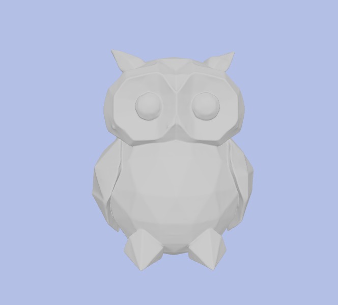 Low-Poly Owl Figurine 3D model_5
