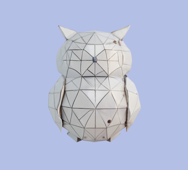 Low-Poly Owl Figurine 3D model_3