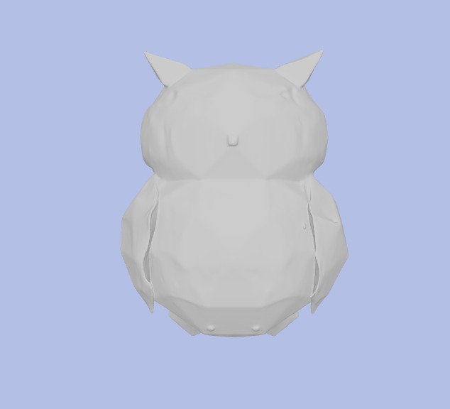 Low-Poly Owl Figurine 3D model_7