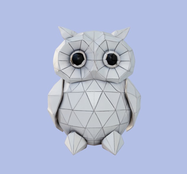 Low-Poly Owl Figurine 3D model_1