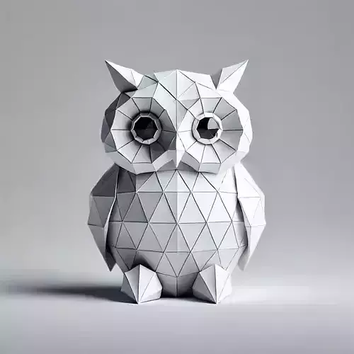Low-Poly Owl Figurine 3D model Low-Poly Owl Figurine 3D model