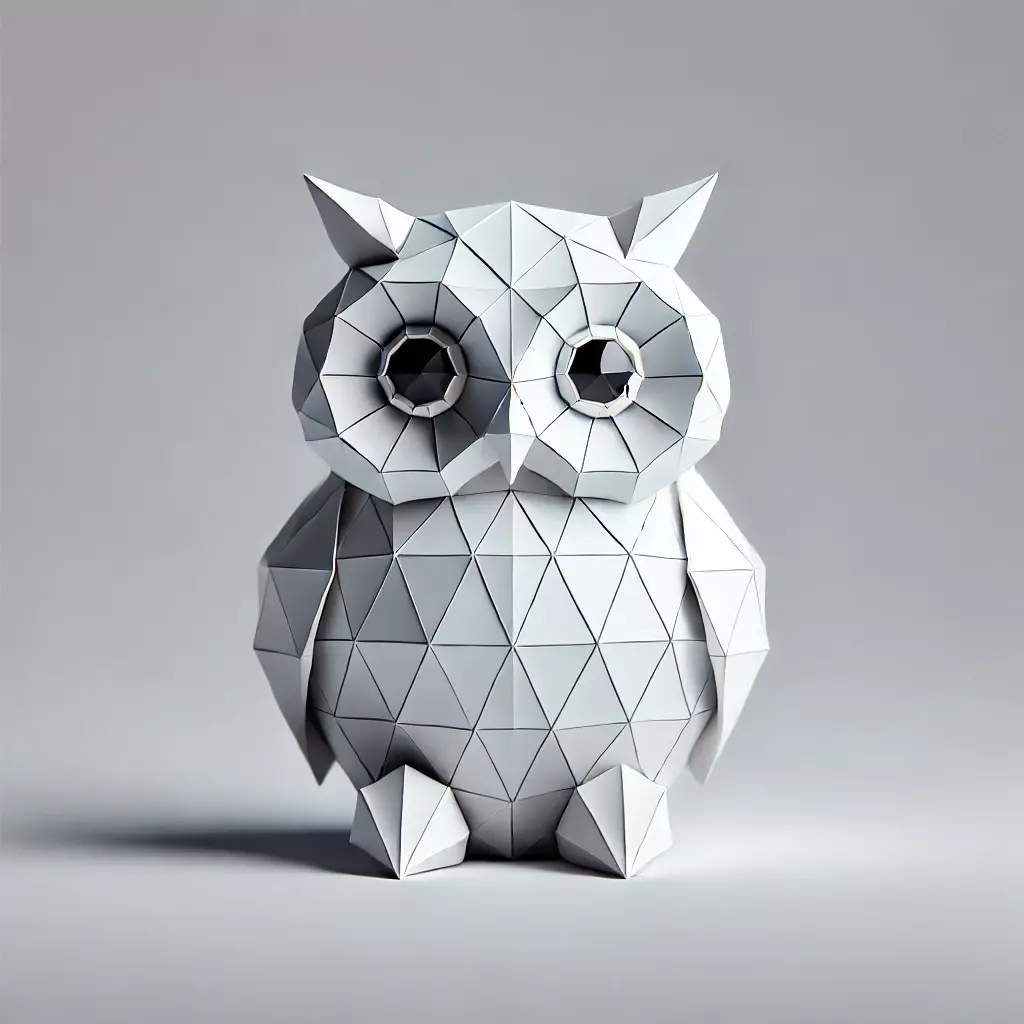 Low-Poly Owl Figurine 3D model_0