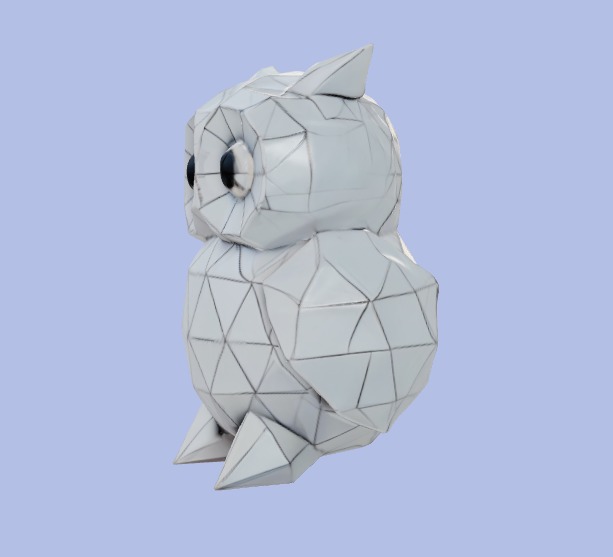Low-Poly Owl Figurine 3D model_2