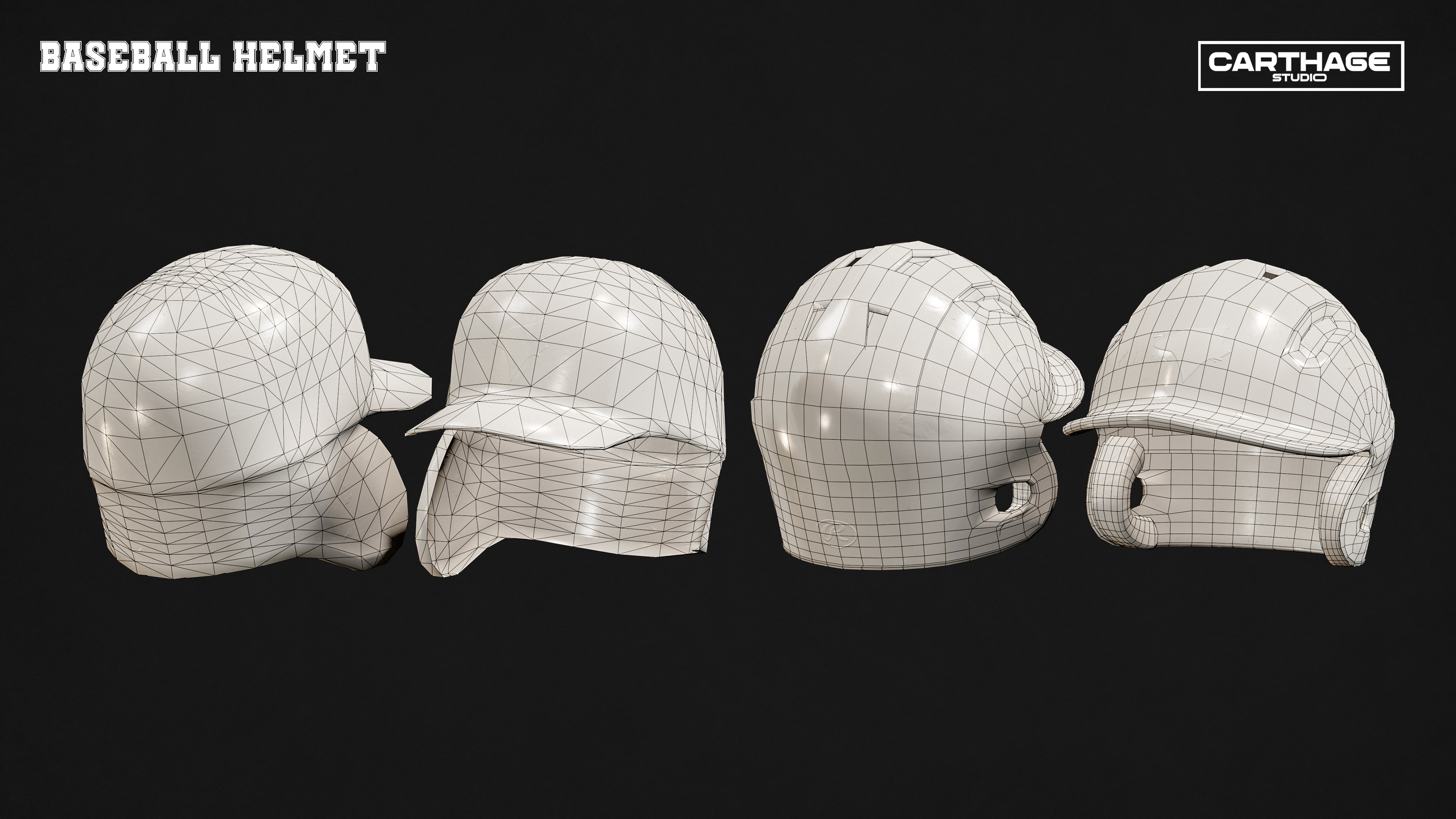 Detroit Tigers Character And Essential Baseball Equipment Low-poly 3D model_16