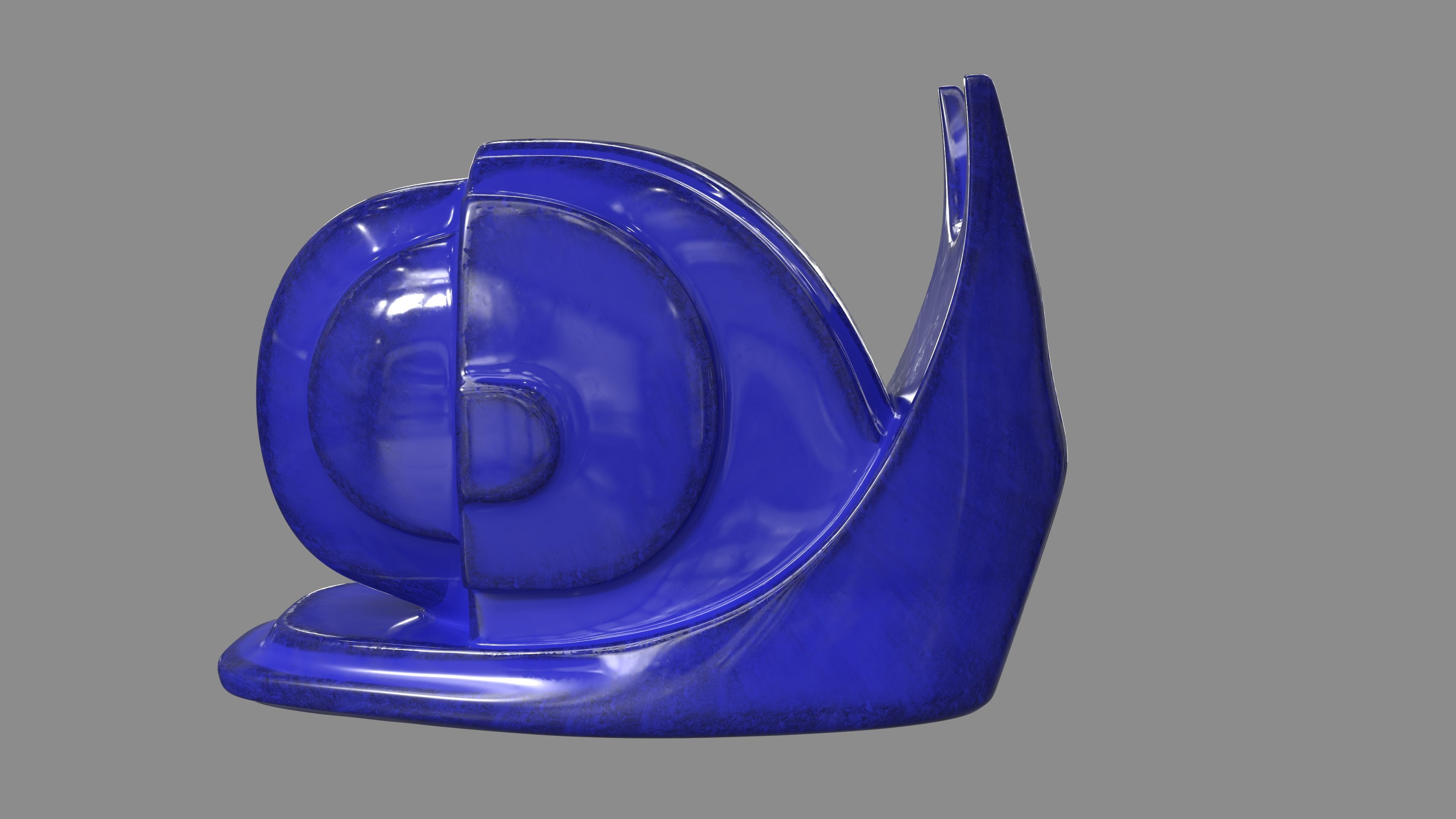 Cobalt Snail 3D model_1