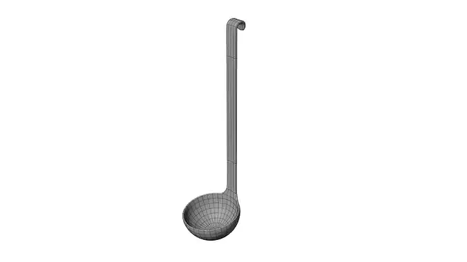 Cooking Ladle Stainless Steel 3D model