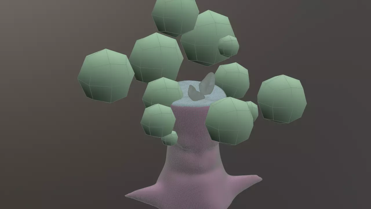 LumaSprout-Handcrafted Fantasy Tree Stylized Tree 3D Model Free low-poly 3D model_0