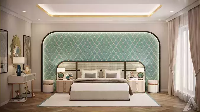 Luxury interior design scene SketchUp 3D Model with lighting 