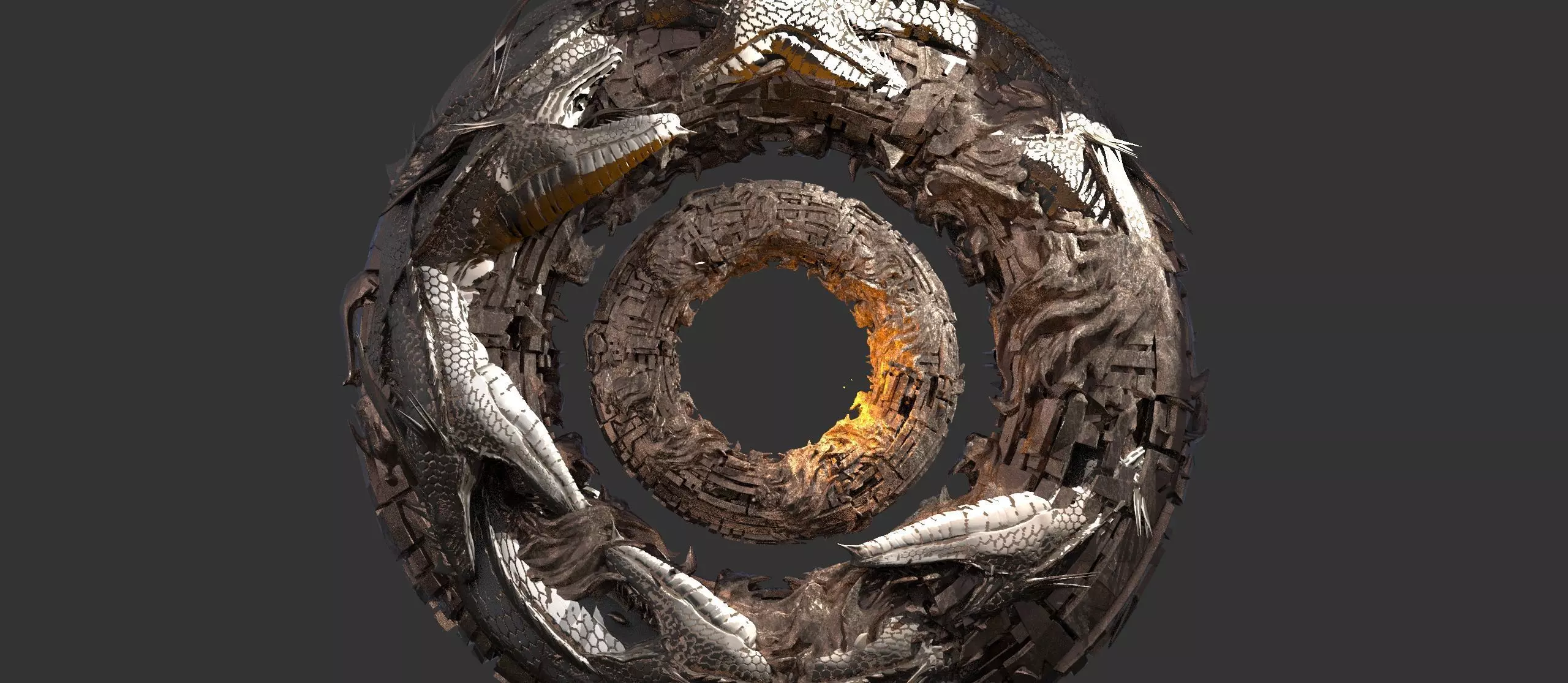 Dragon Snake Temple entrance 1 3D model_0