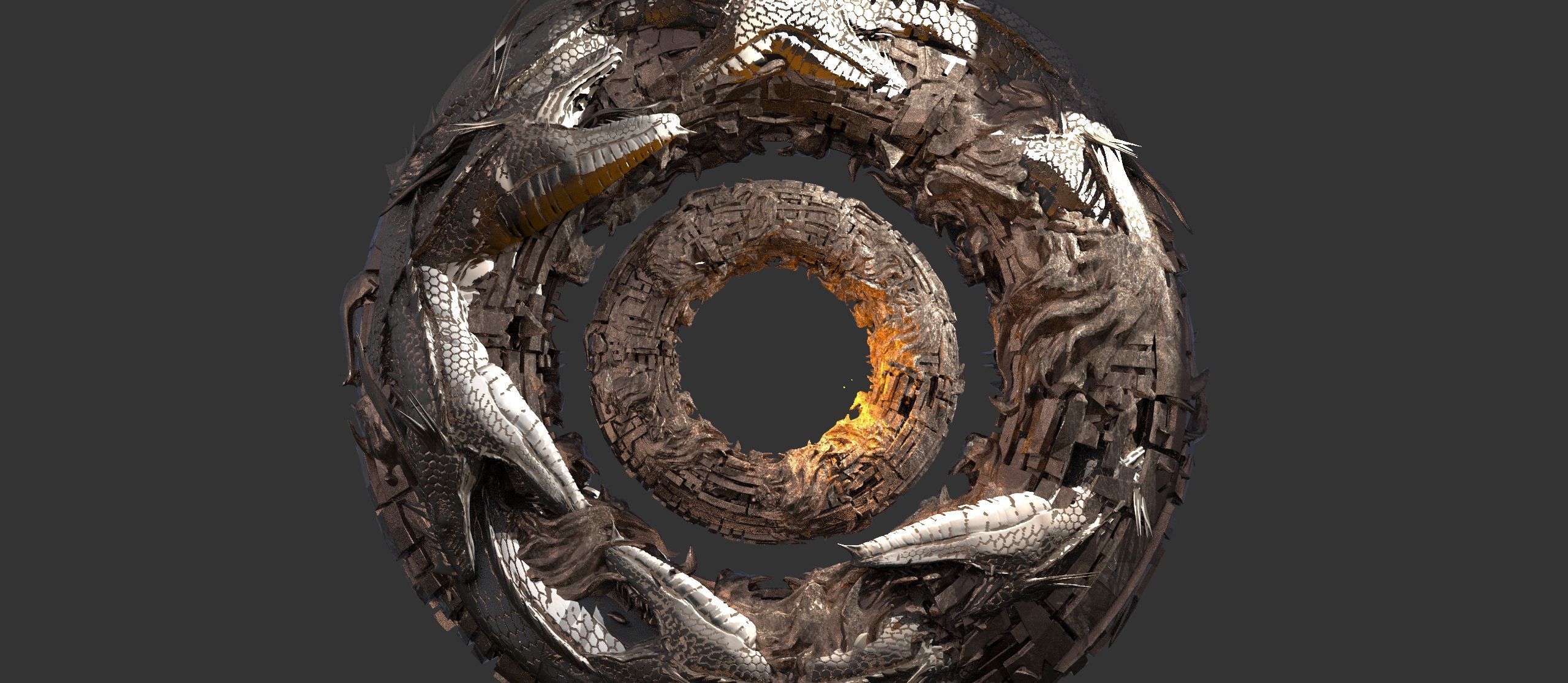 Dragon Snake Temple entrance 1 3D model_1