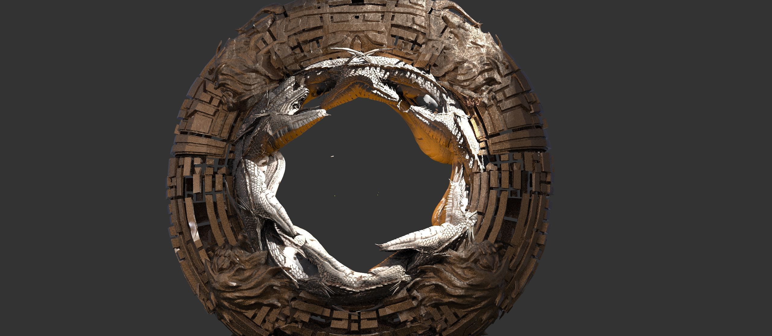 Sci fi Techno gate 2  3D model_1