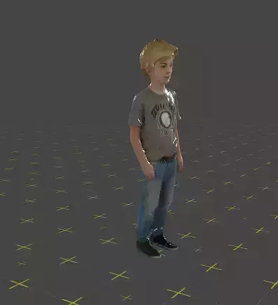 Casual Teen Boy 3D Model With  PBR Textures