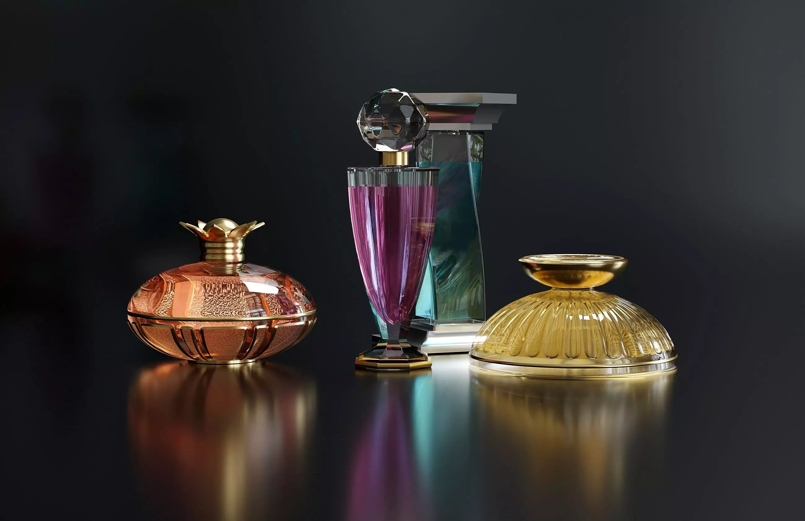 Perfume Bottle Set 4 3D model