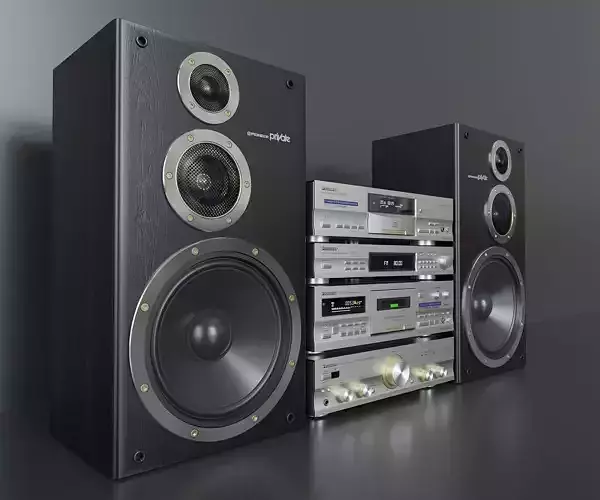 Hi-Fi Stereo Tower by Pioneer 3D Model Collection