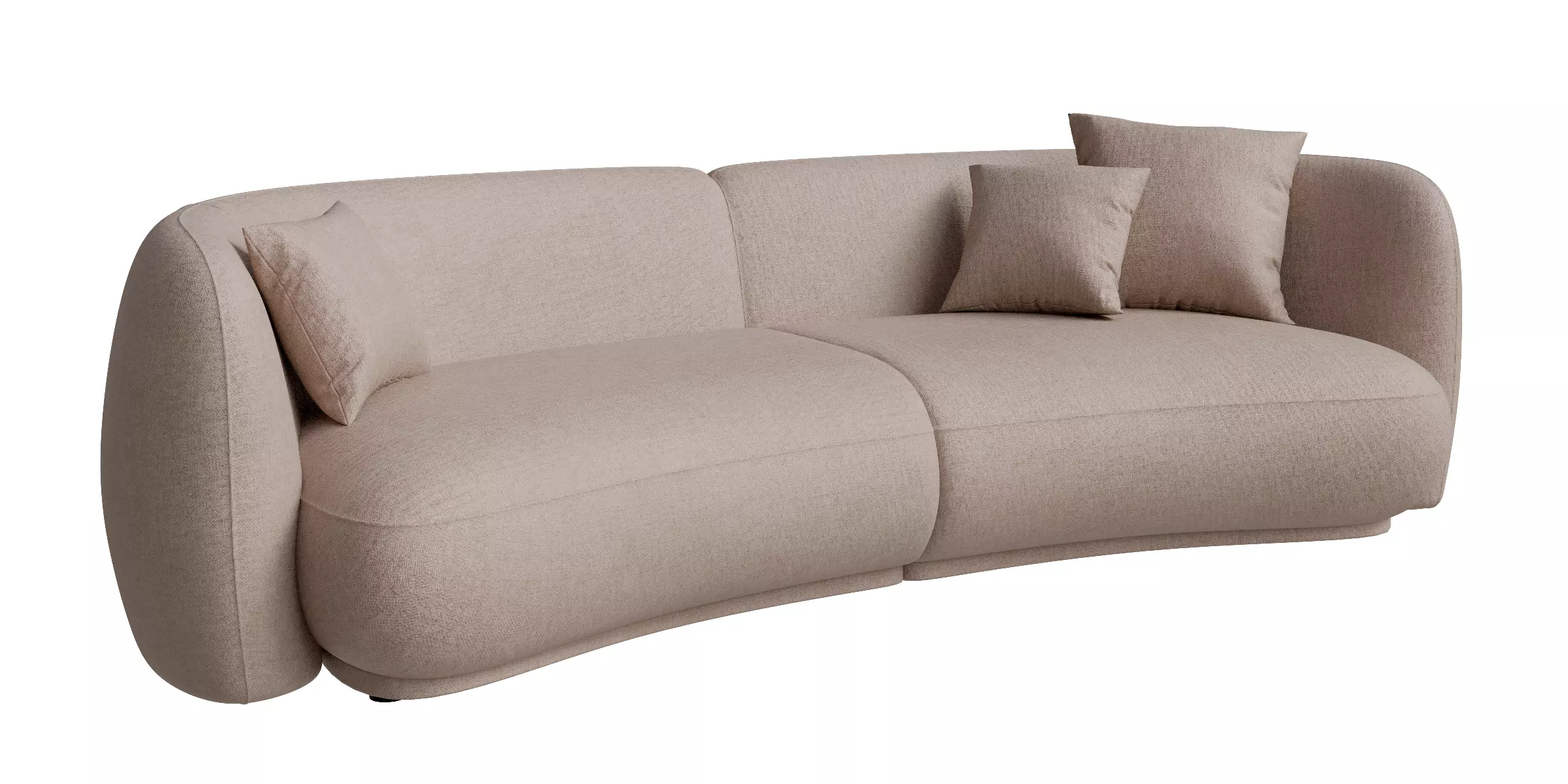 4 Seats Curved Sofa 3D model_0
