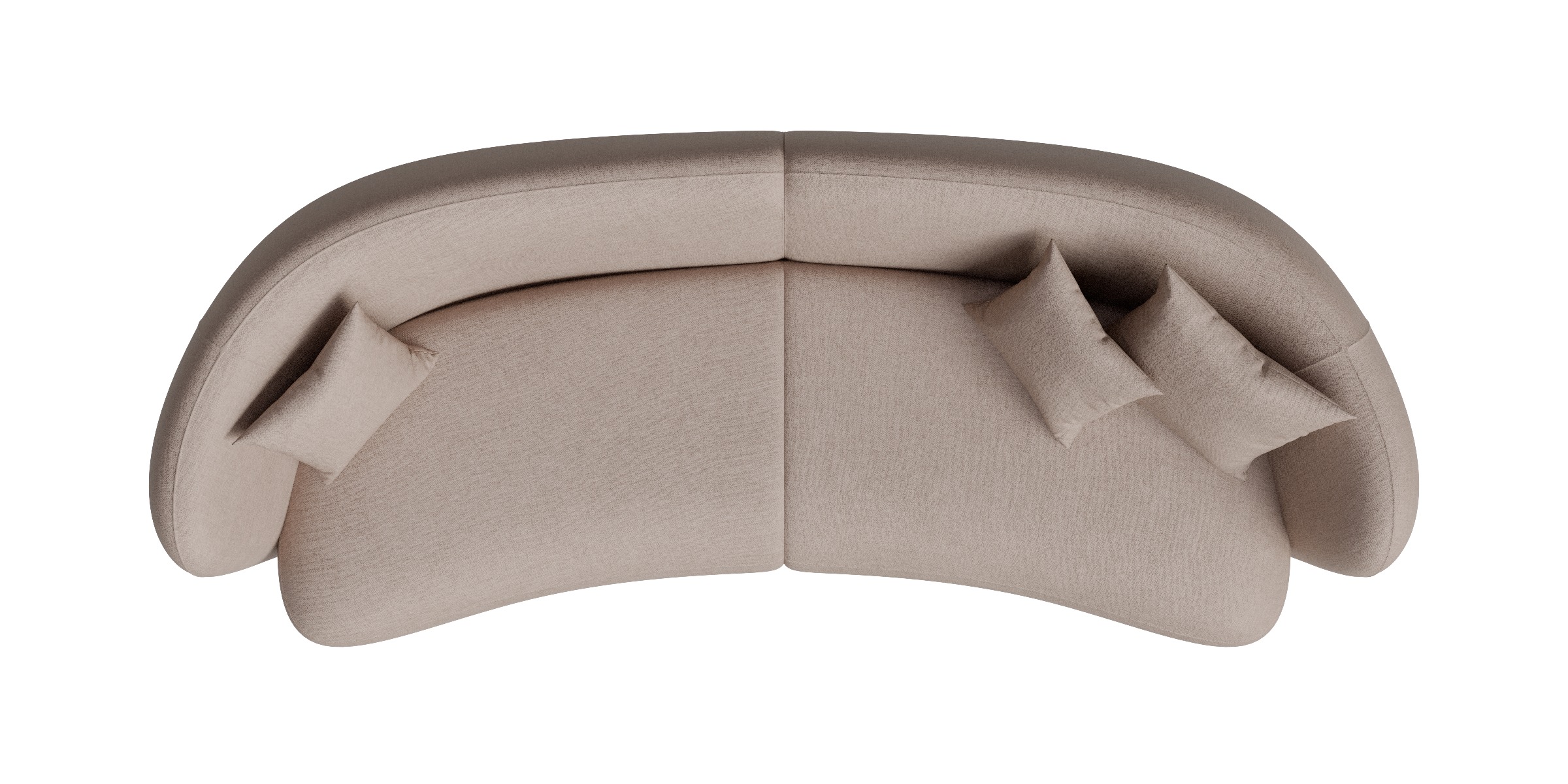 4 Seats Curved Sofa 3D model_1
