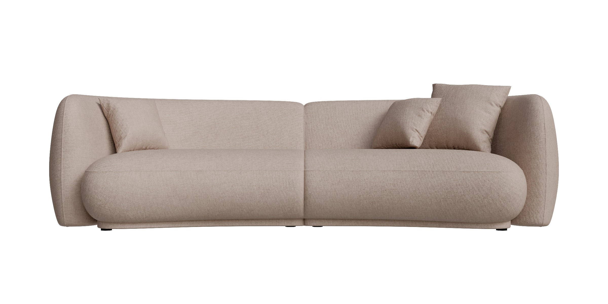 4 Seats Curved Sofa 3D model_4