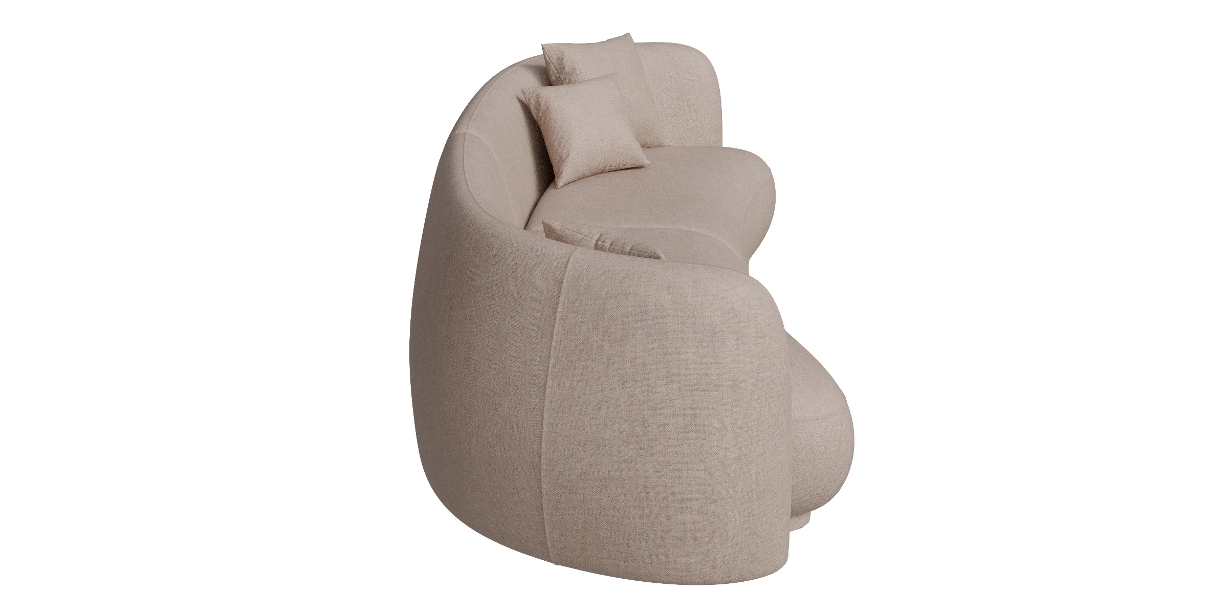 4 Seats Curved Sofa 3D model_10